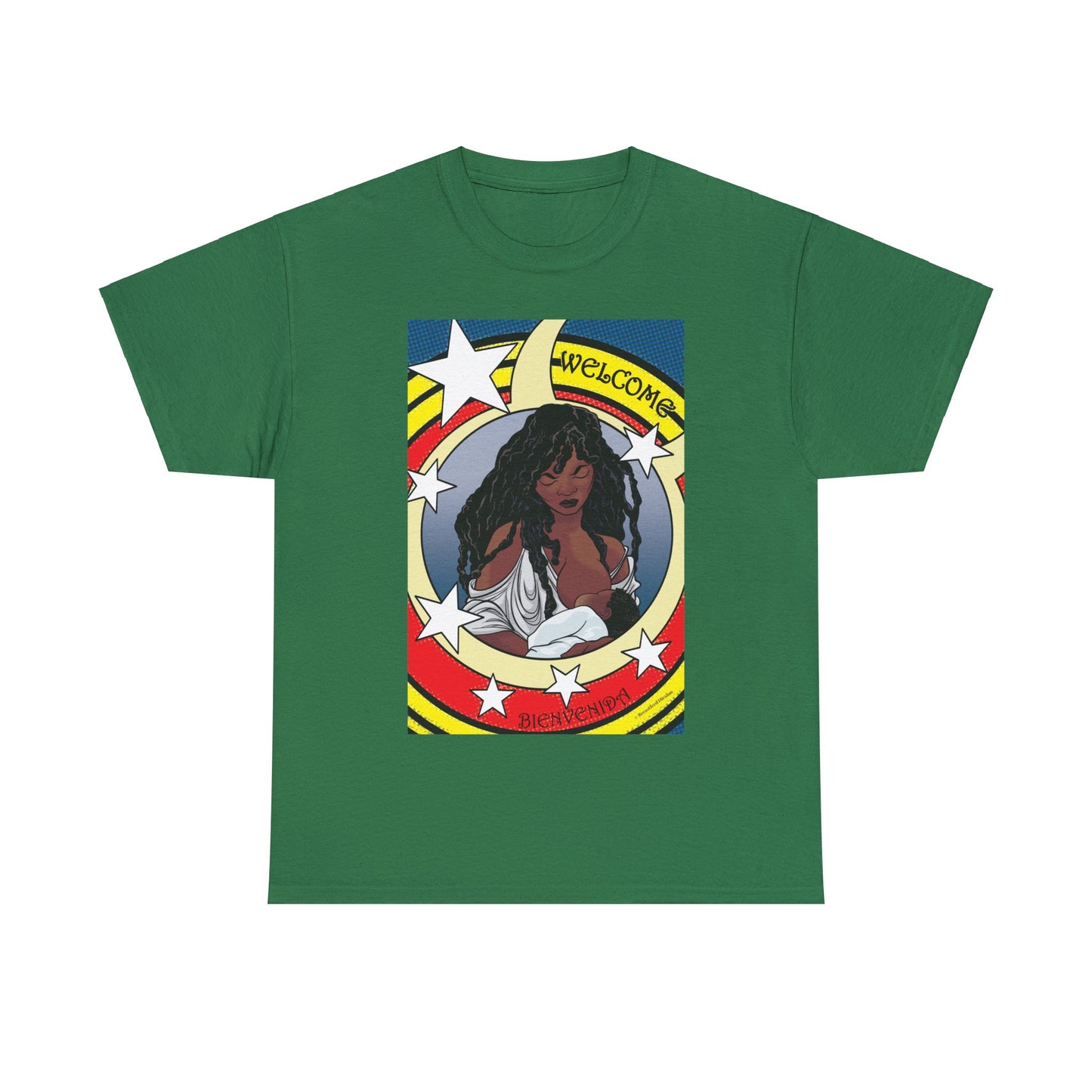 Welcome 3 (front) and Welcome 7(back) - T-shirt (back off shirt 'Breastfeeding Communities')