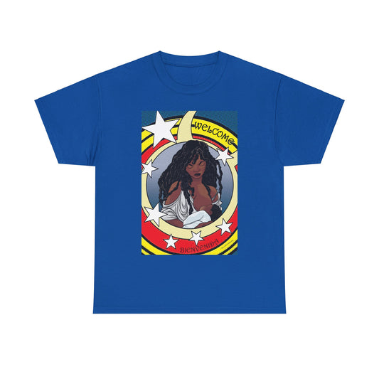 Welcome 3 (front) and Welcome 7(back) - T-shirt (back off shirt 'Breastfeeding Communities')