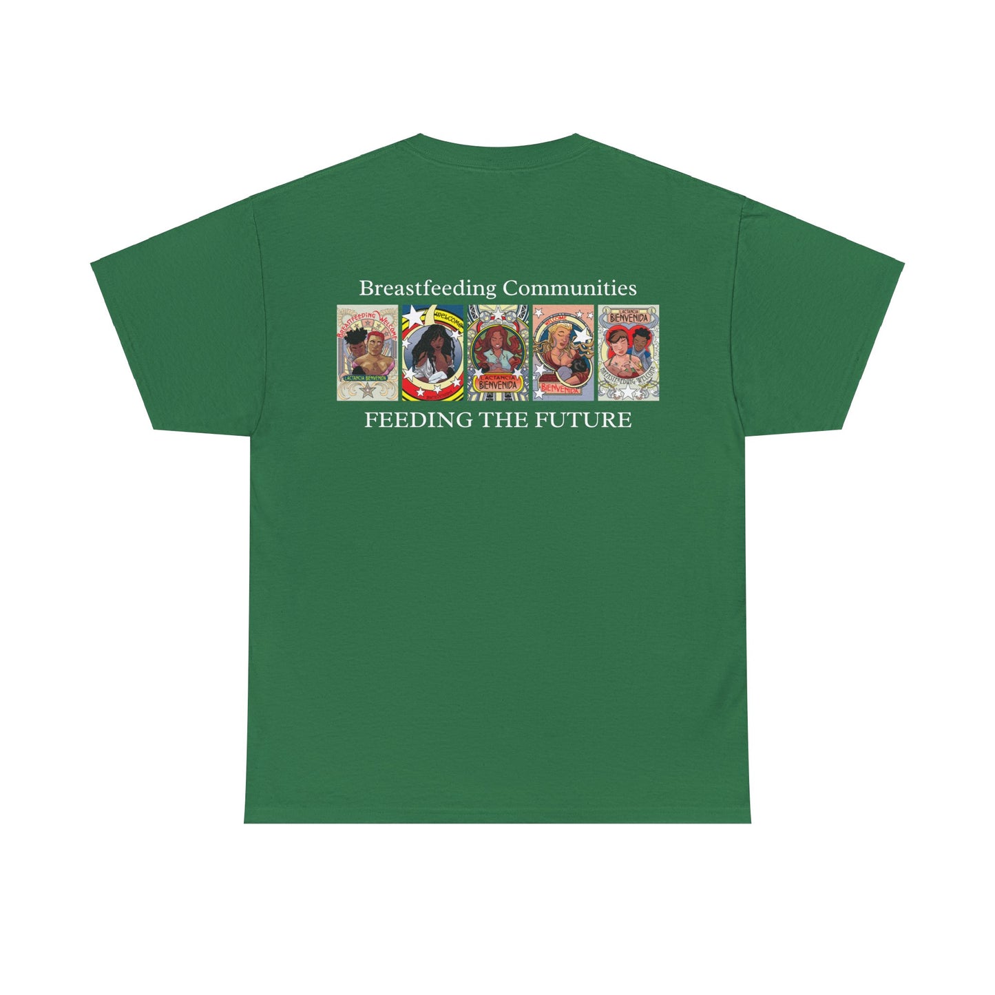 Welcome 3 (front) and Welcome 7(back) - T-shirt (back off shirt 'Breastfeeding Communities')