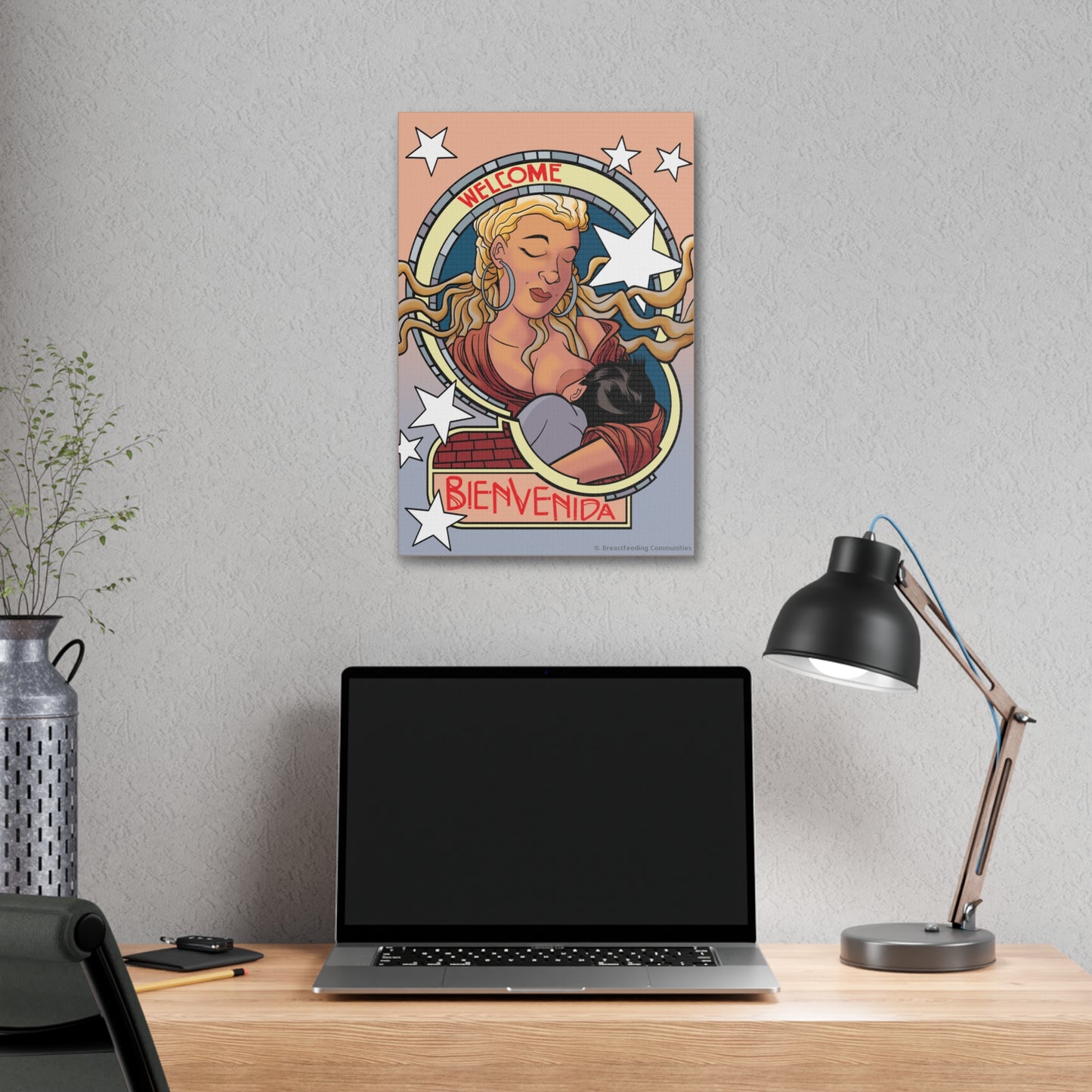 Welcome 4 on Stretched Canvas
