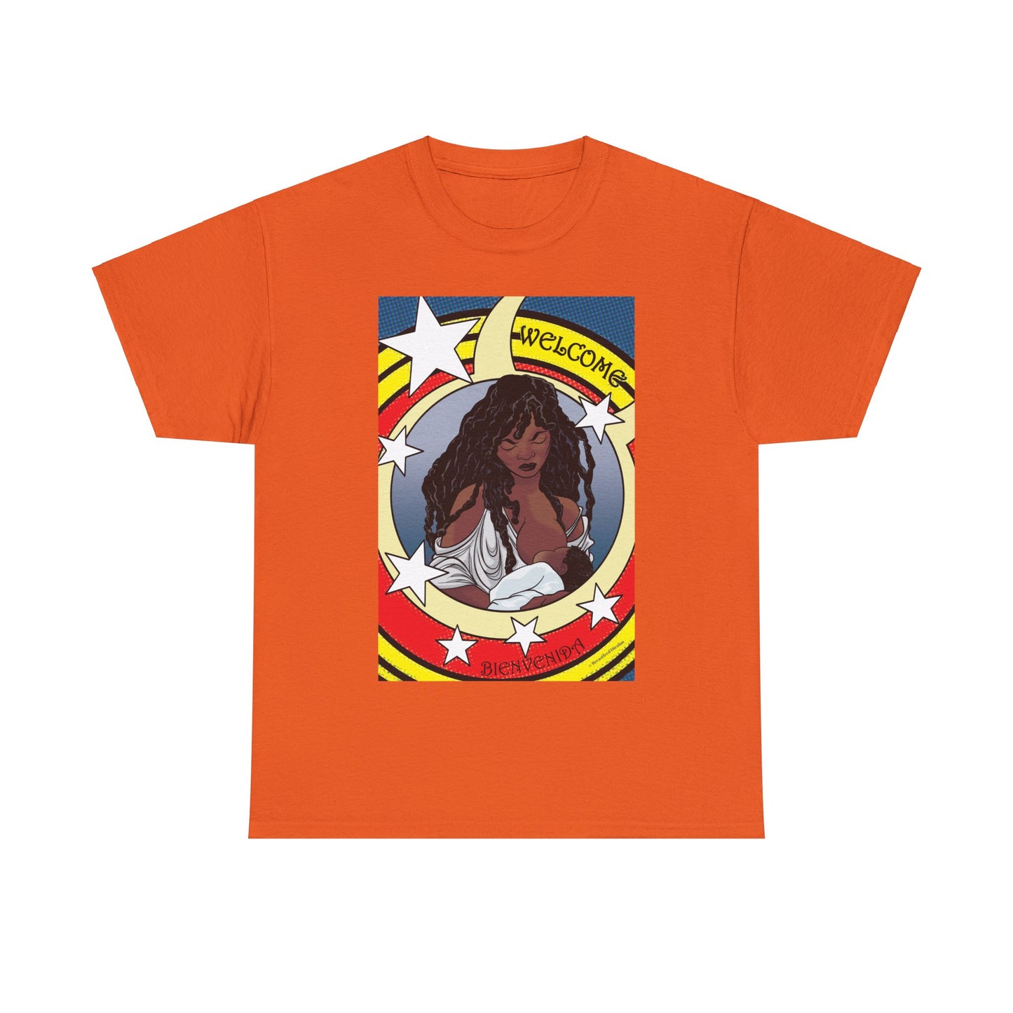 Welcome 3 (front) and Welcome 7(back) - T-shirt (back off shirt 'Breastfeeding Communities')