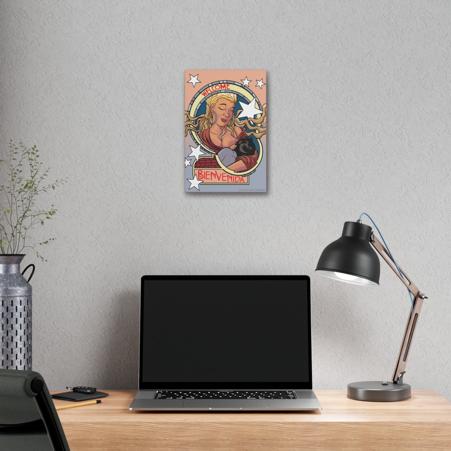 Welcome 4 on Stretched Canvas