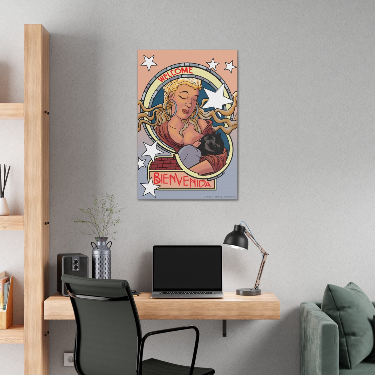 Welcome 4 on Stretched Canvas