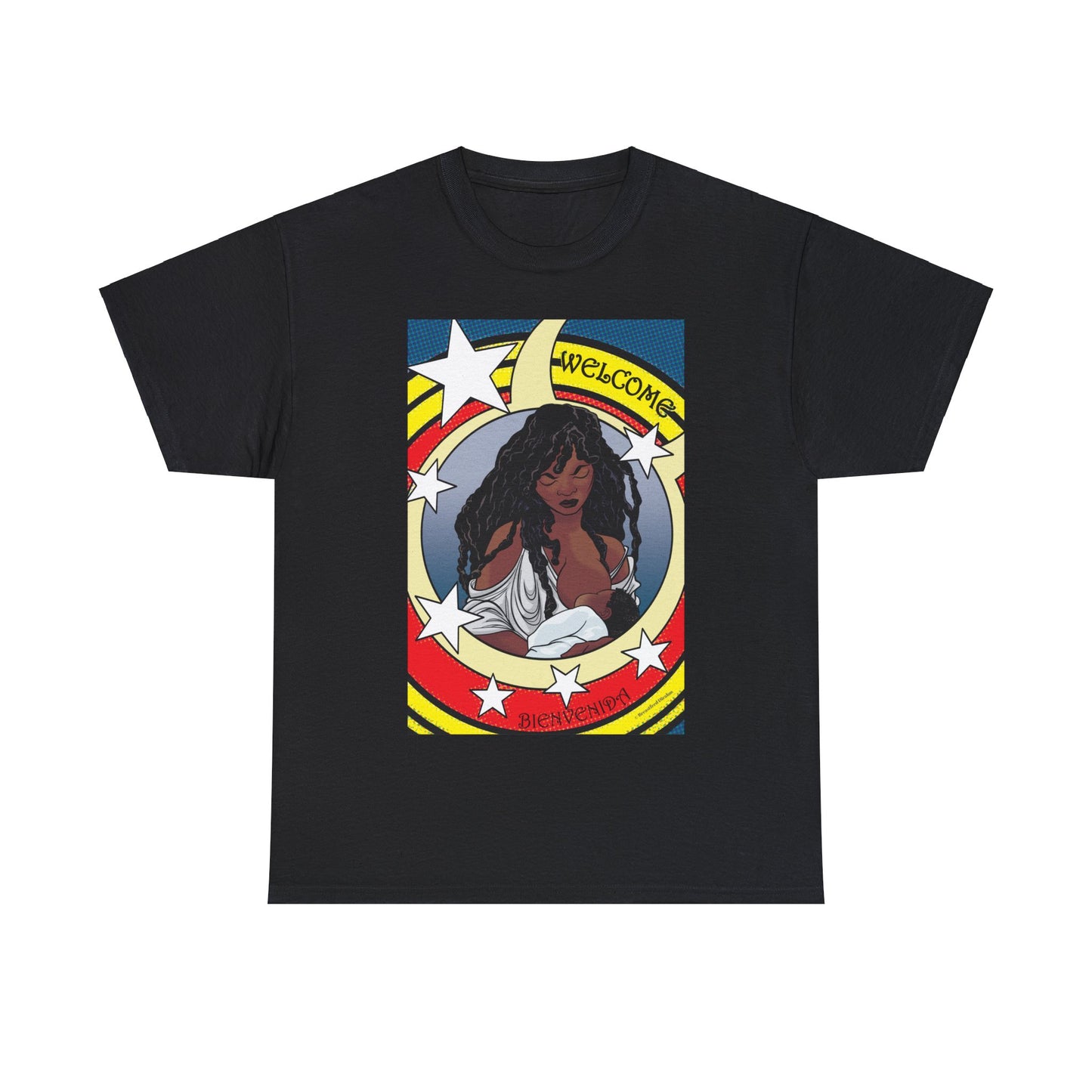 Welcome 3 (front) and Welcome 7(back) - T-shirt (back off shirt 'Breastfeeding Communities')
