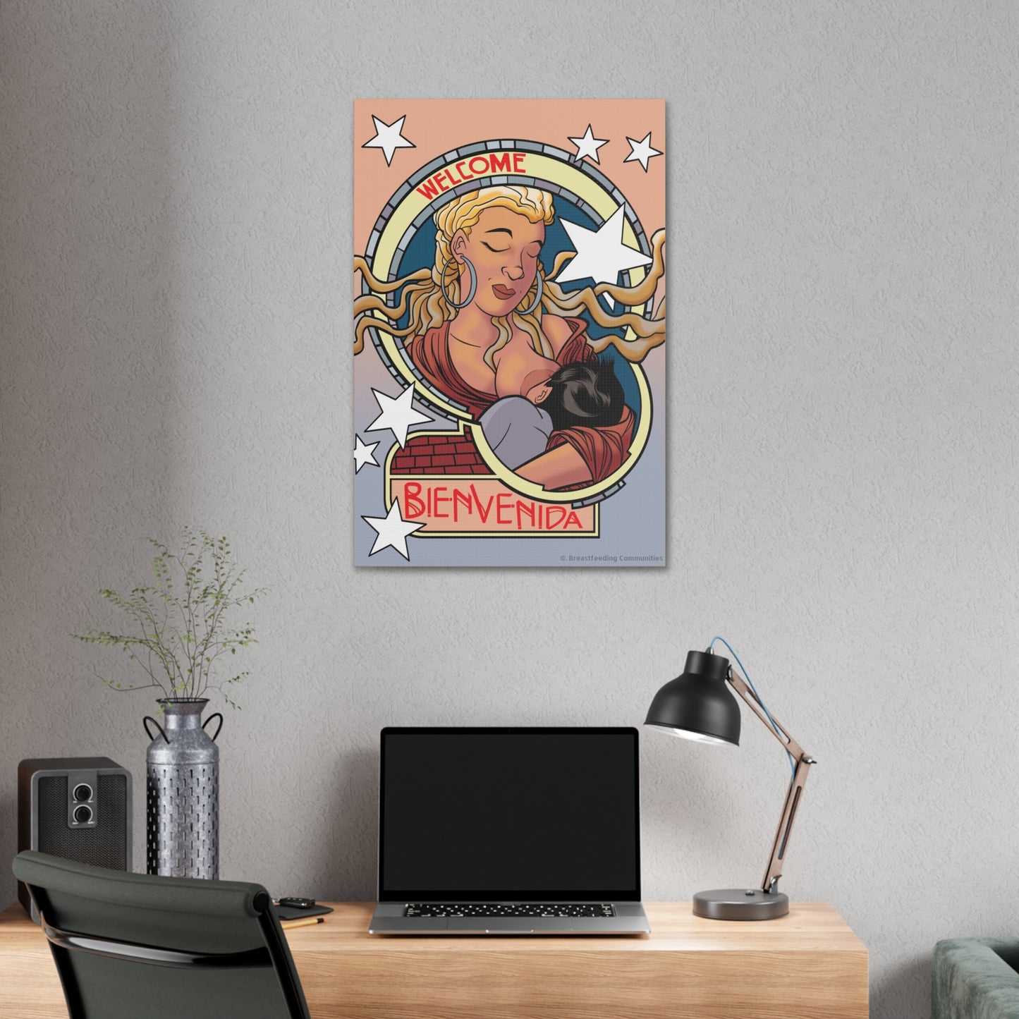Welcome 4 on Stretched Canvas