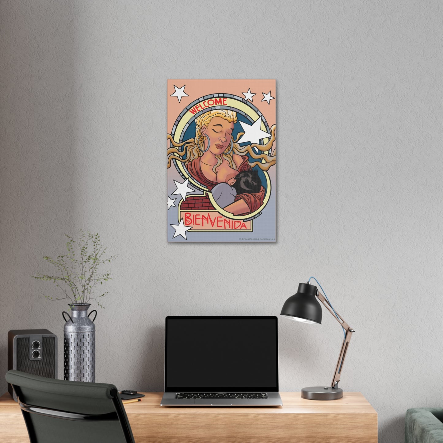 Welcome 4 on Stretched Canvas