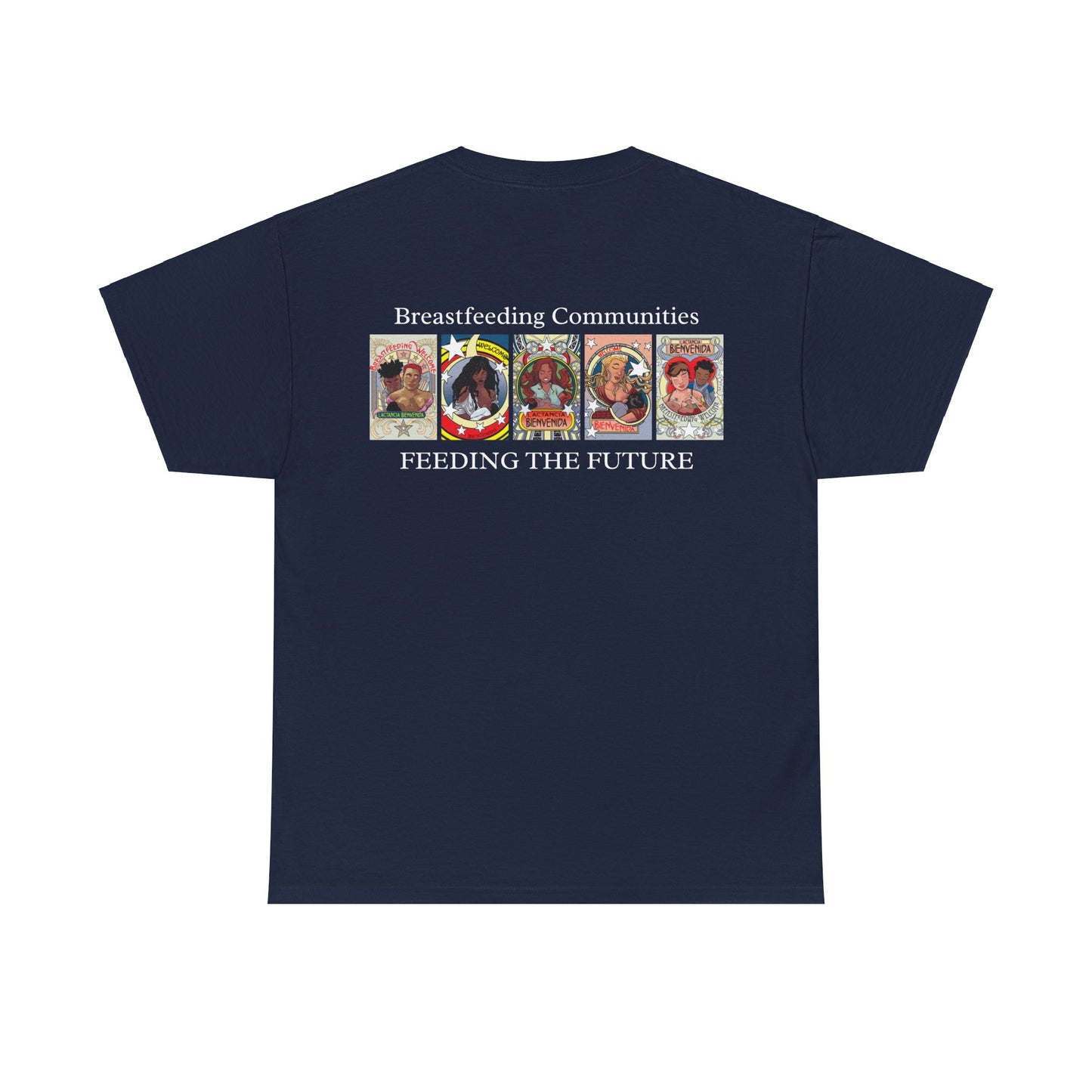 Welcome 3 (front) and Welcome 7(back) - T-shirt (back off shirt 'Breastfeeding Communities')