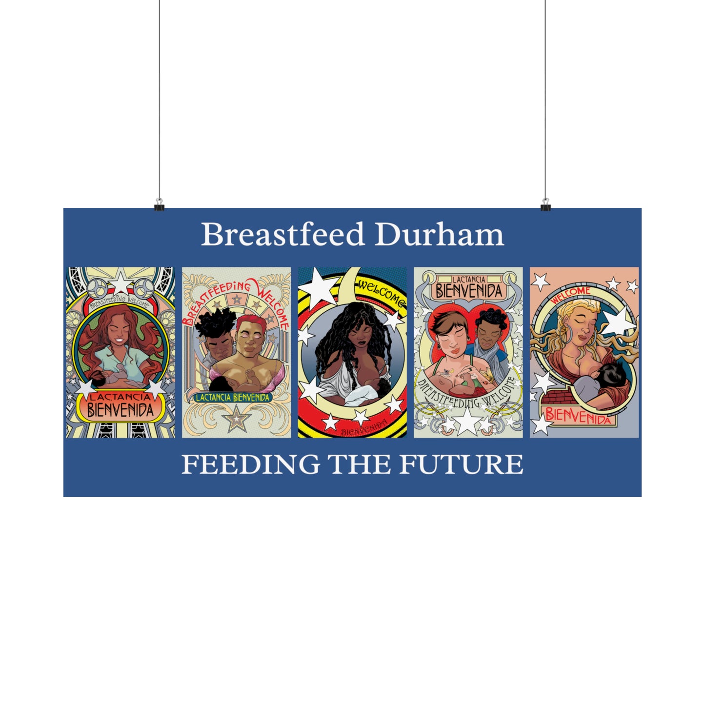 Welcome Pattern 7 and Breastfeed Durham - Horizontal Posters