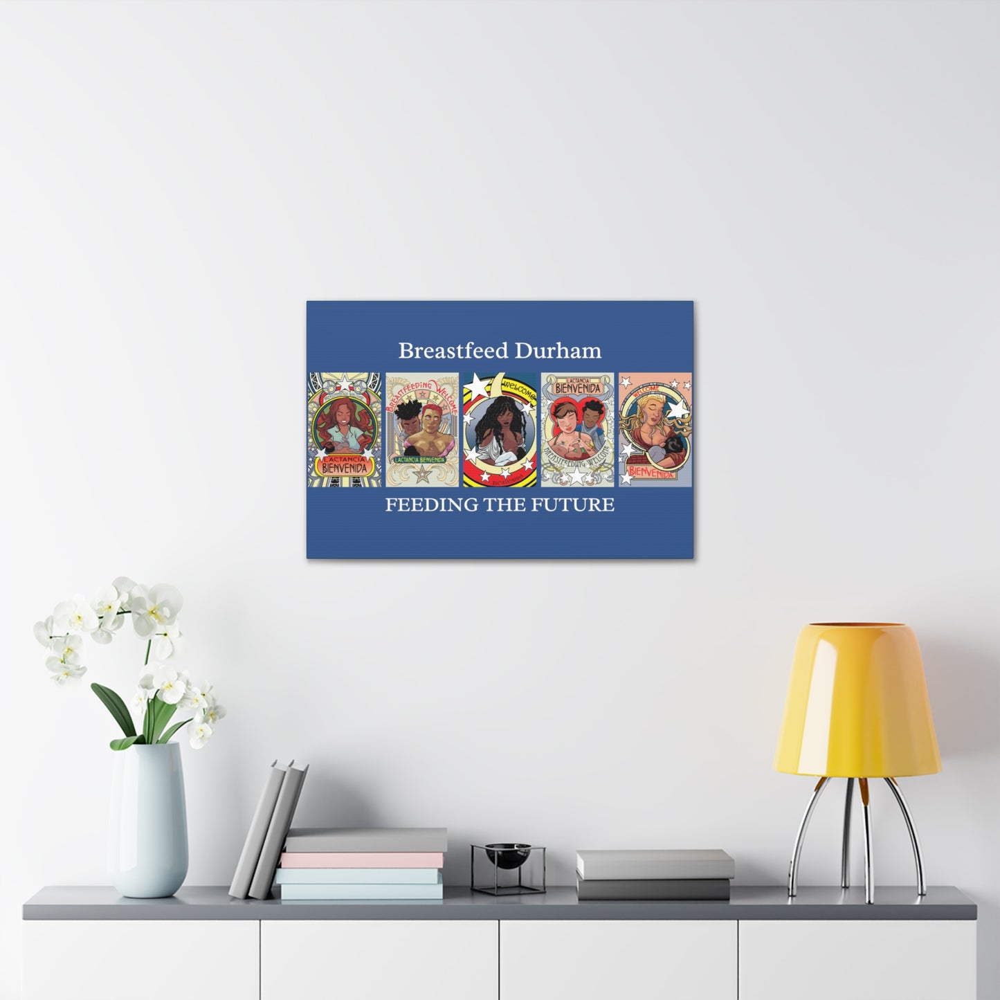 Welcome Pattern 7 and Breastfeed Durham - Horizontal Gallery Canvas