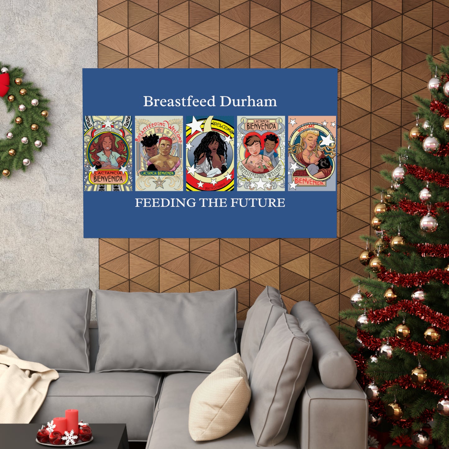 Welcome Pattern 7 and Breastfeed Durham - Horizontal Posters