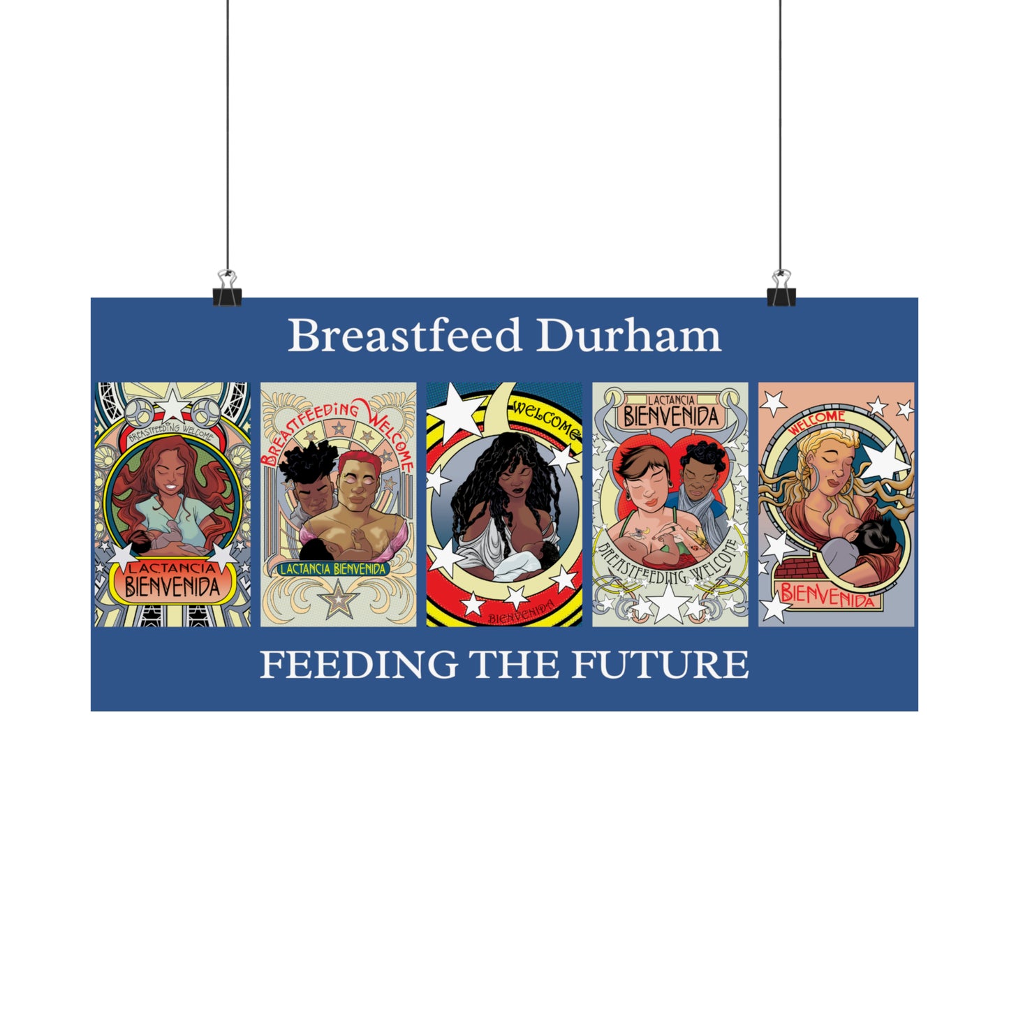 Welcome Pattern 7 and Breastfeed Durham - Horizontal Posters