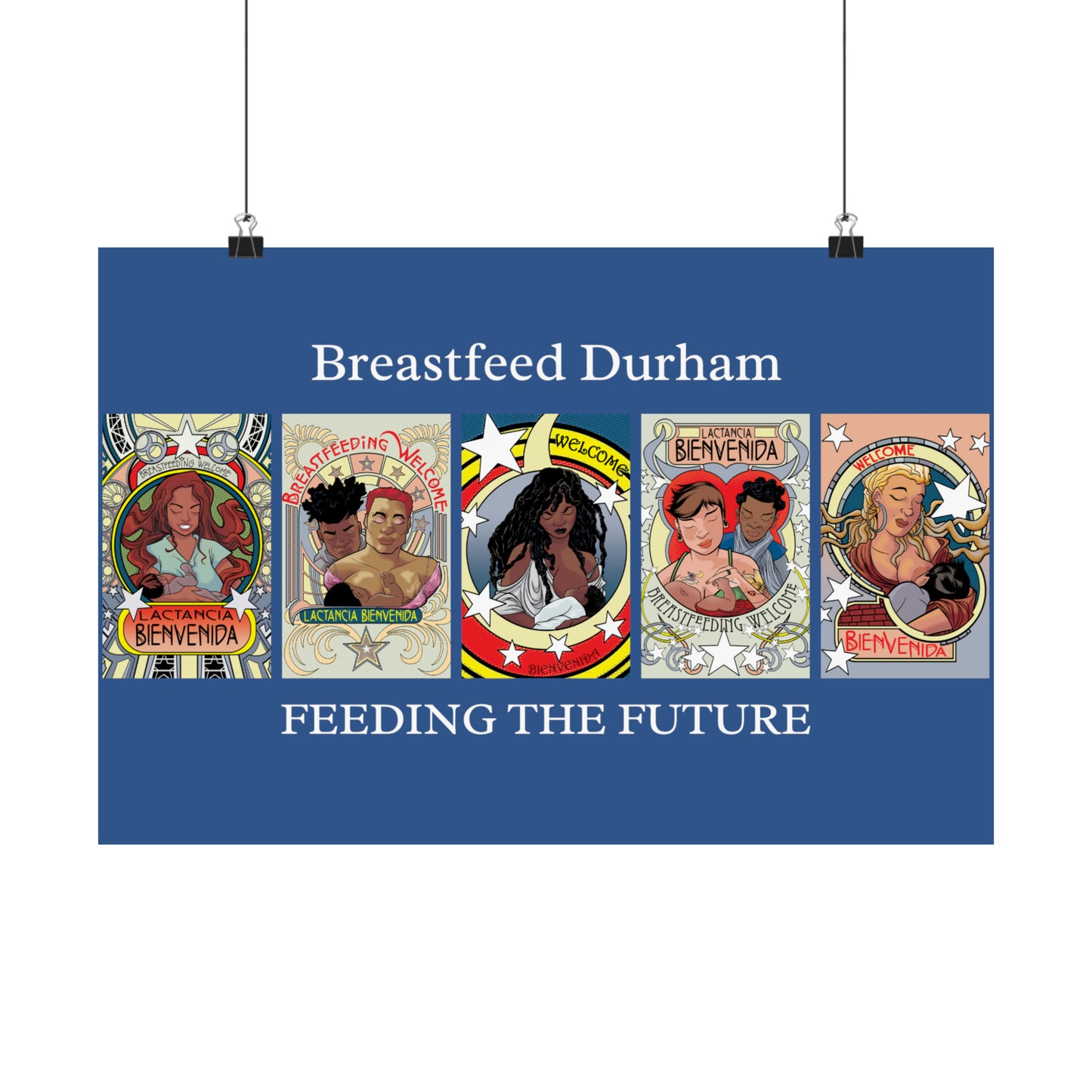 Welcome Pattern 7 and Breastfeed Durham - Horizontal Posters