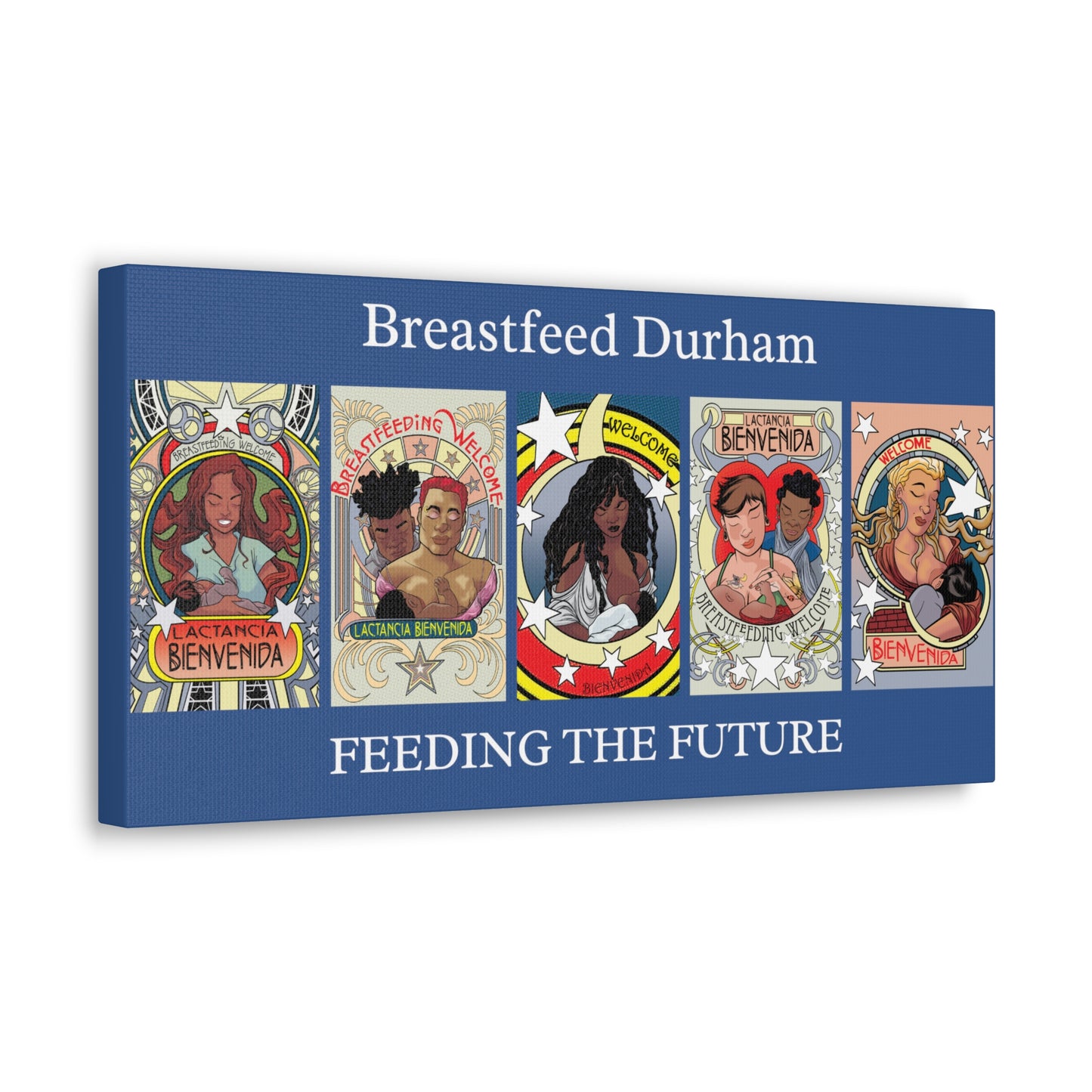 Welcome Pattern 7 and Breastfeed Durham - Horizontal Gallery Canvas