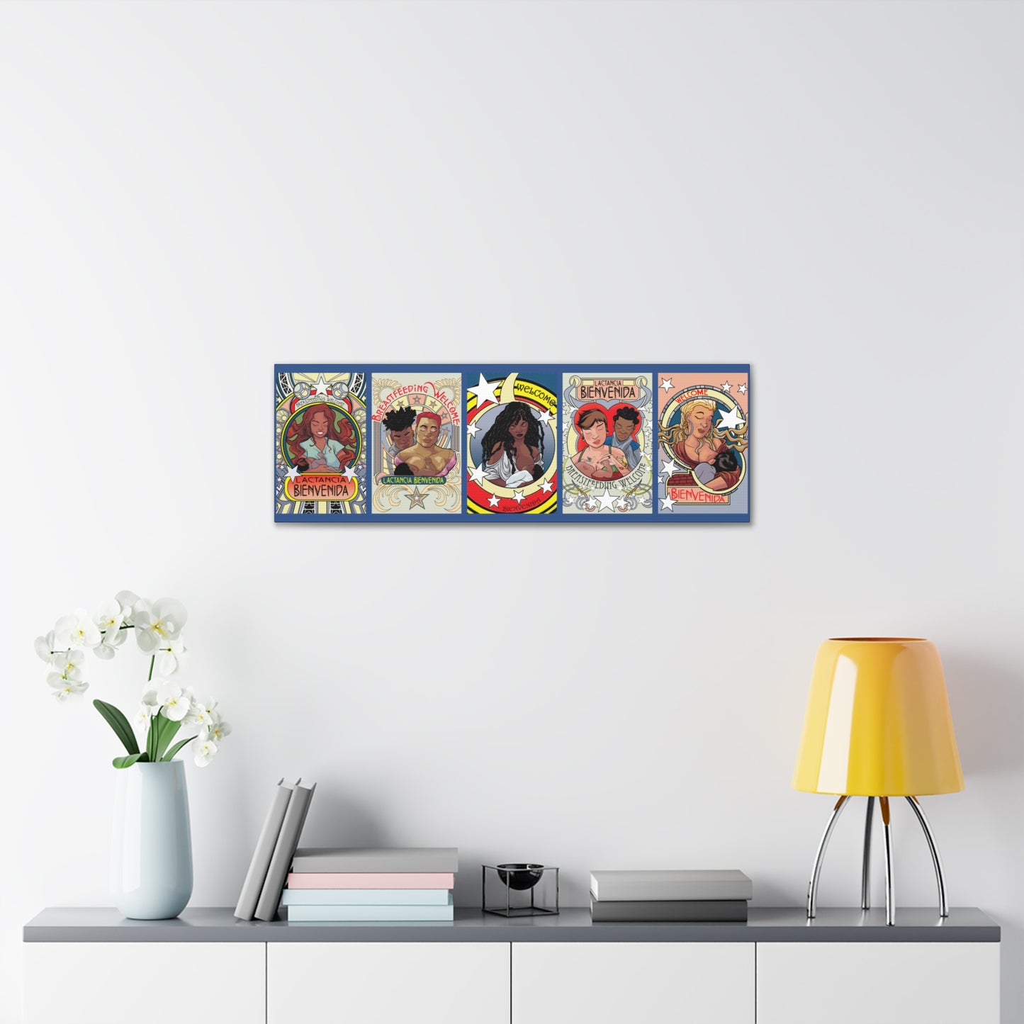 Welcome Pattern 7 and Breastfeed Durham - Horizontal Gallery Canvas