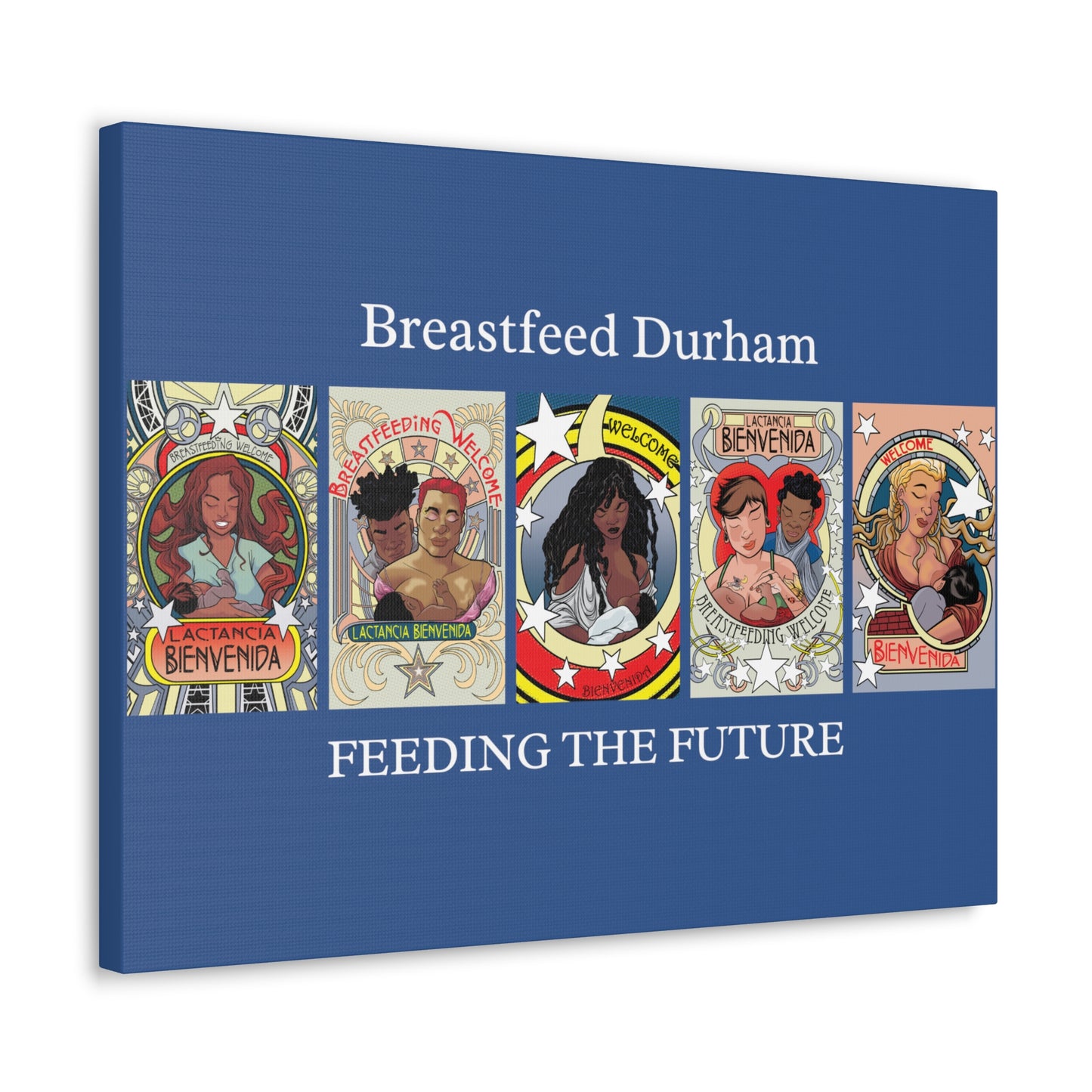 Welcome Pattern 7 and Breastfeed Durham - Horizontal Gallery Canvas