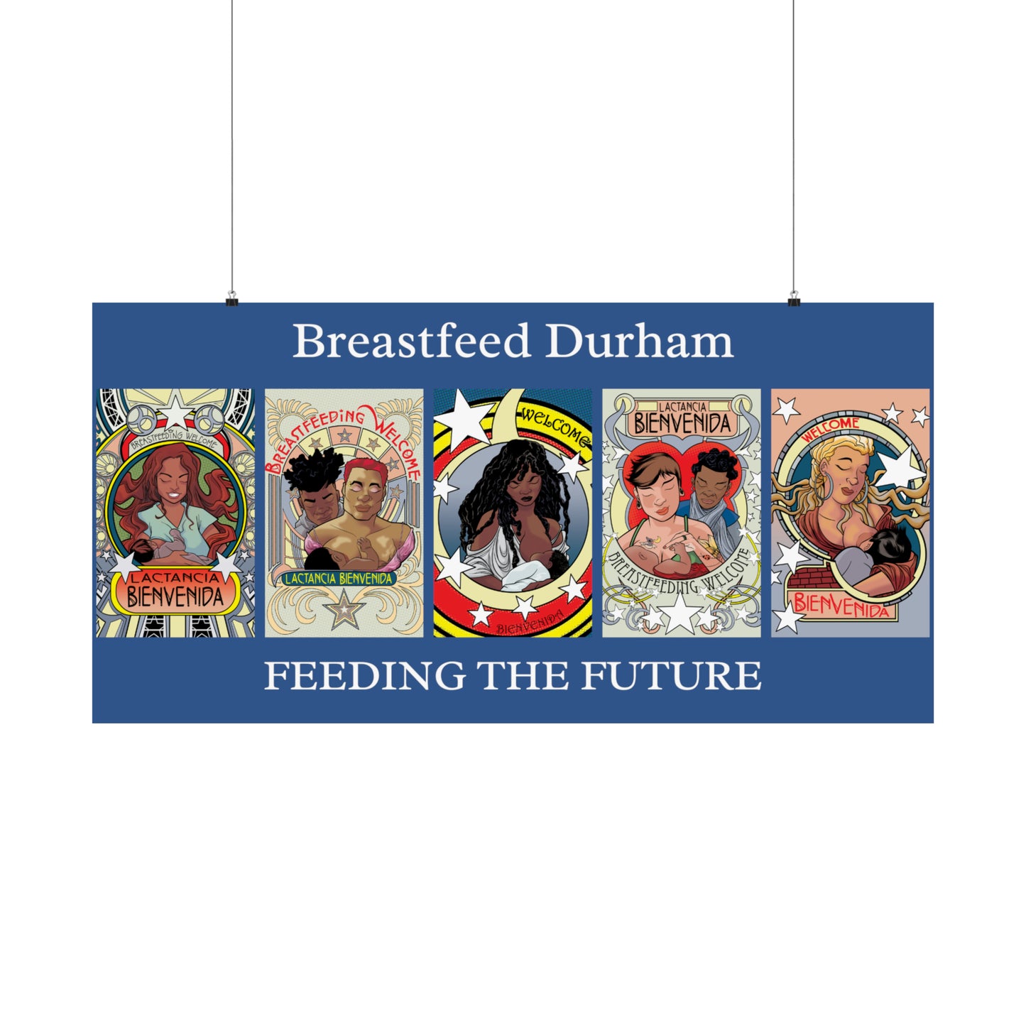 Welcome Pattern 7 and Breastfeed Durham - Horizontal Posters